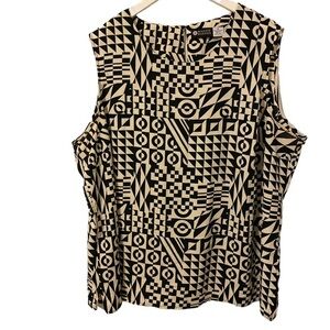 Maggie Barnes Geometric Print Sleveless Top Size 3x